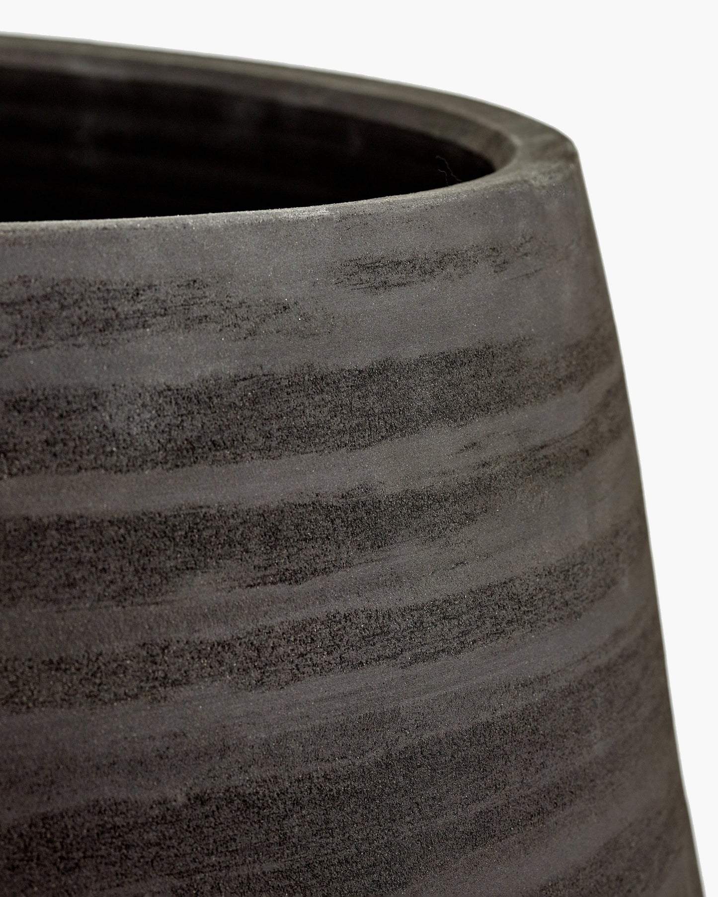 Plant pot L black Construct