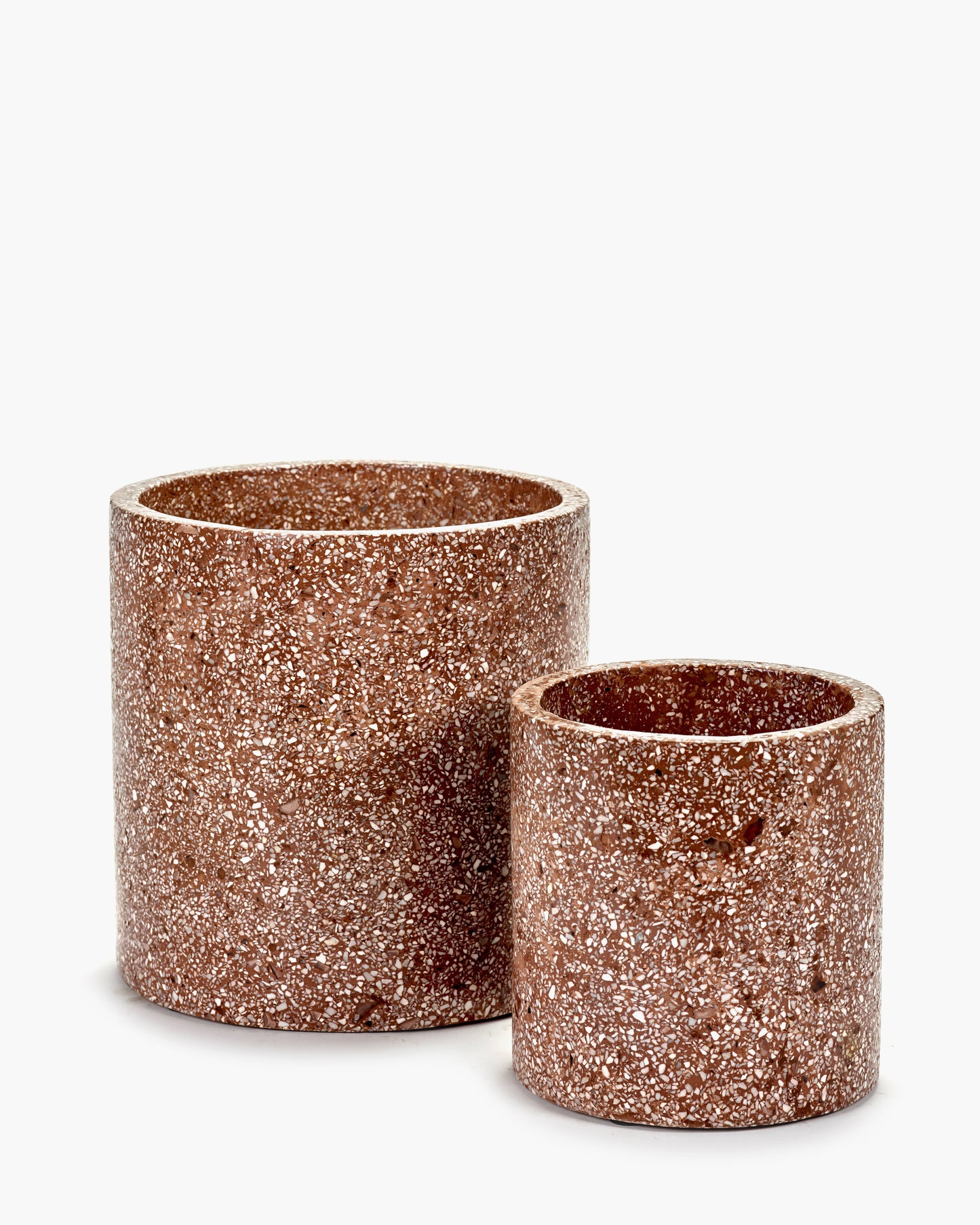 Pot terrazzo S brown