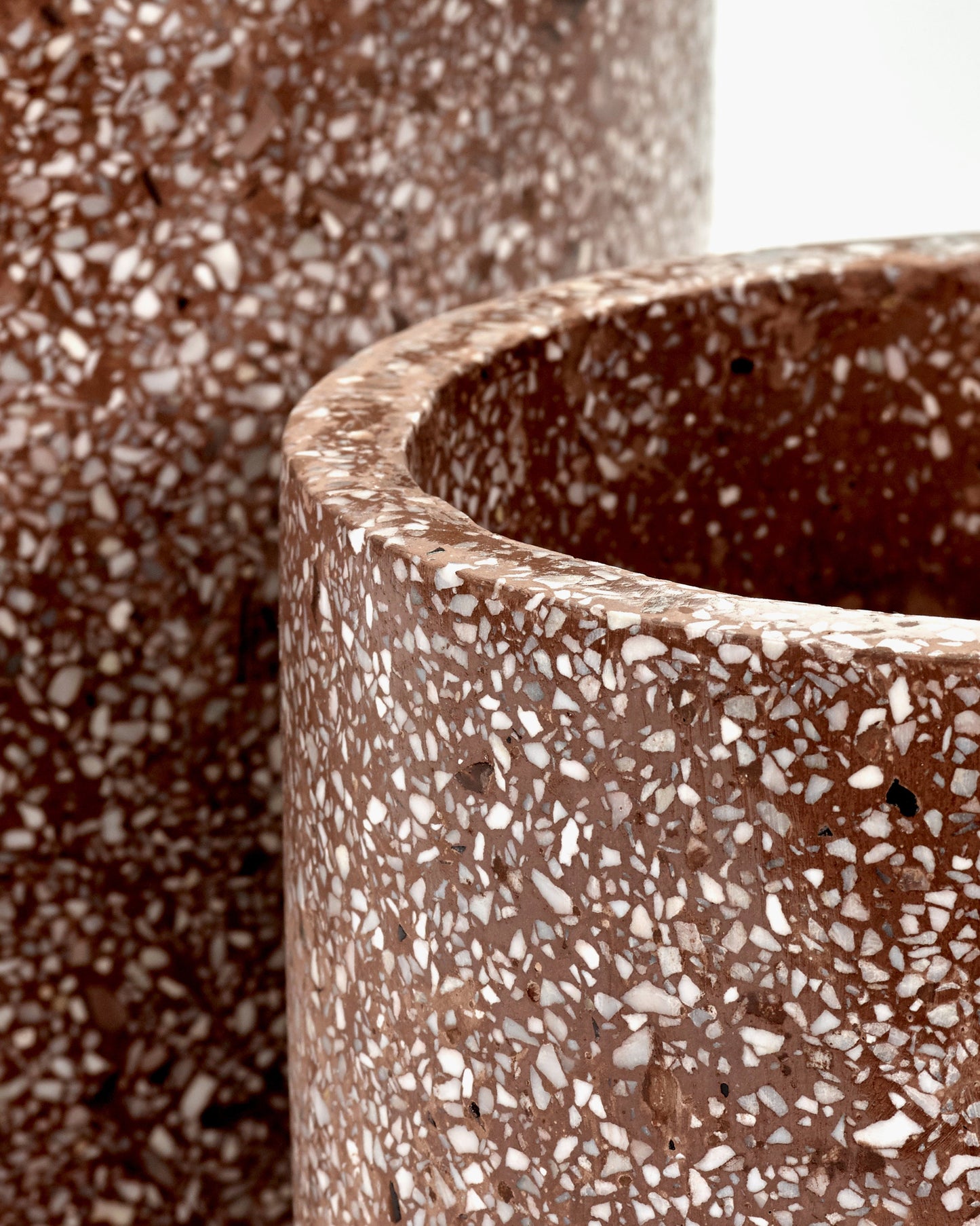 Pot terrazzo L brown