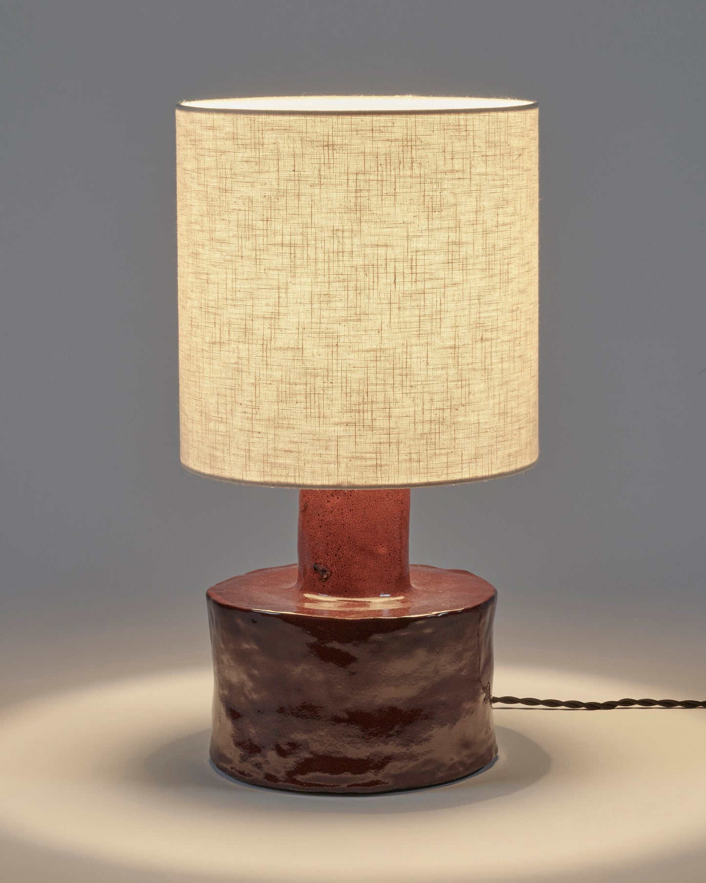 Table lamp red - beige Catherine