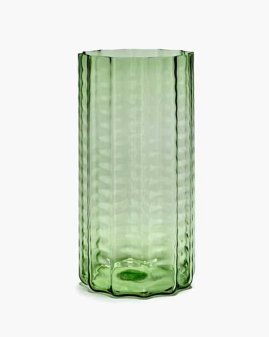 Vase 03 green transparent Waves