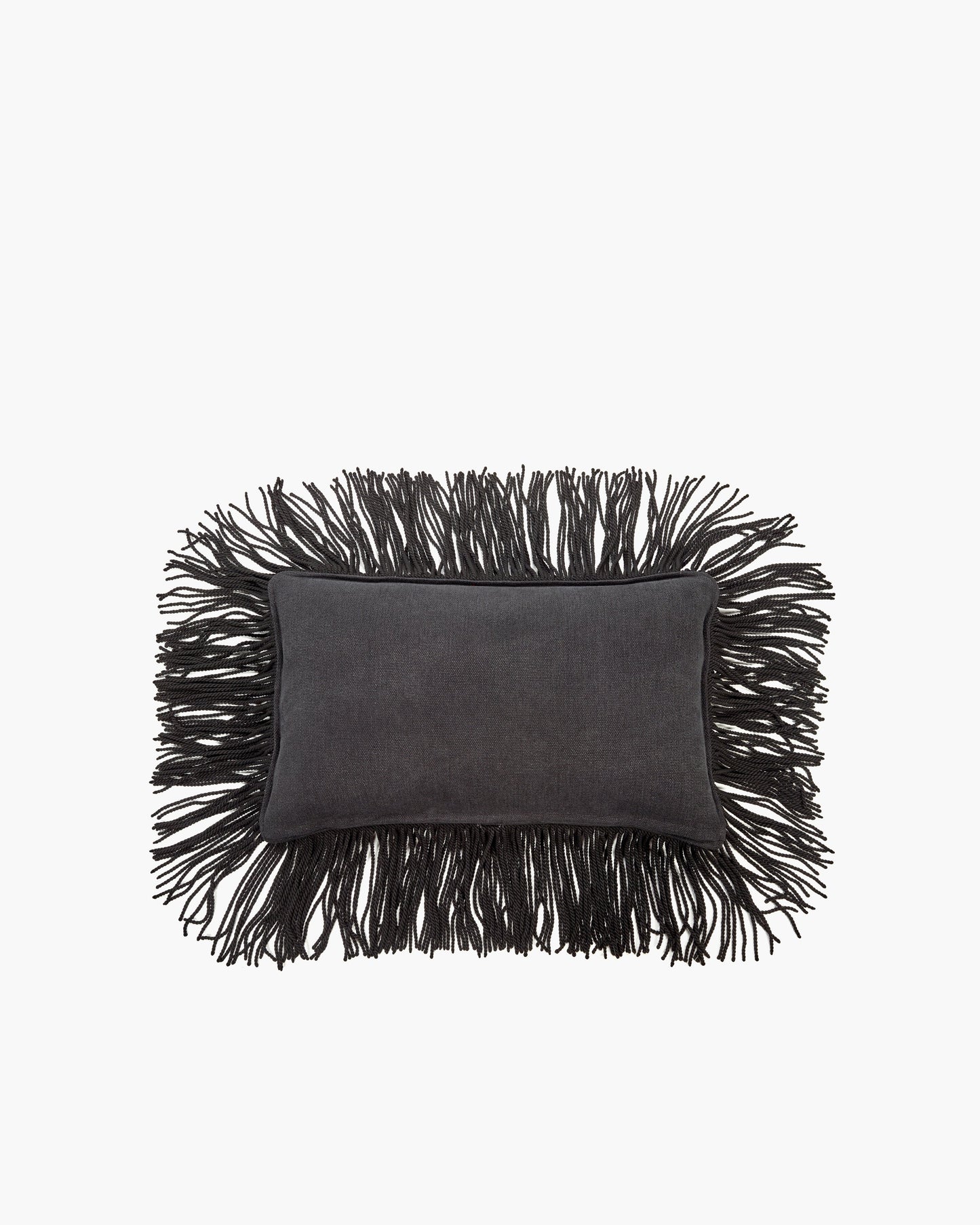 Extra cushion black with black fringes Frou