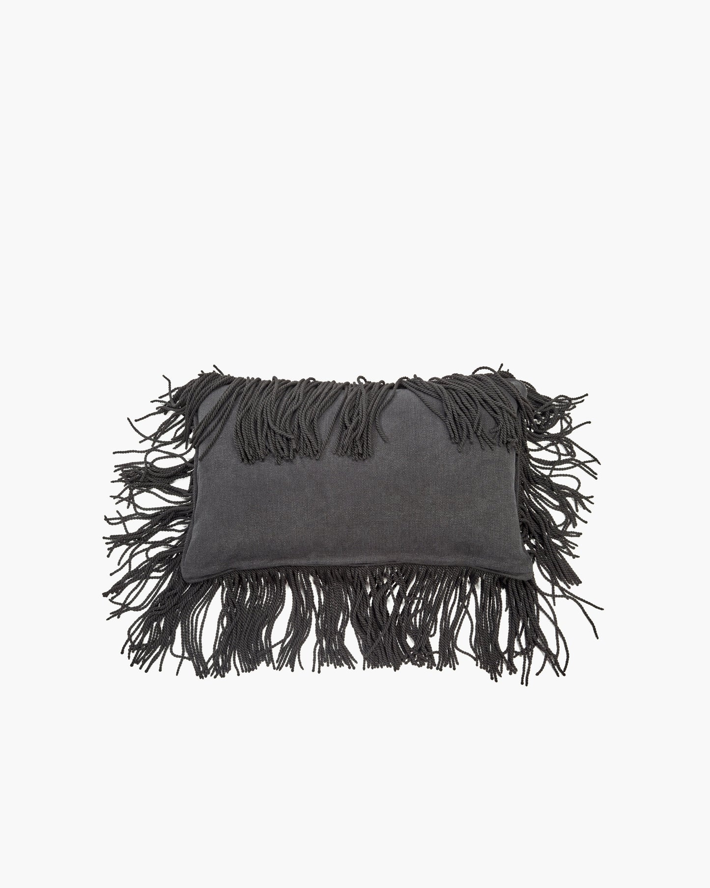 Extra cushion black with black fringes Frou