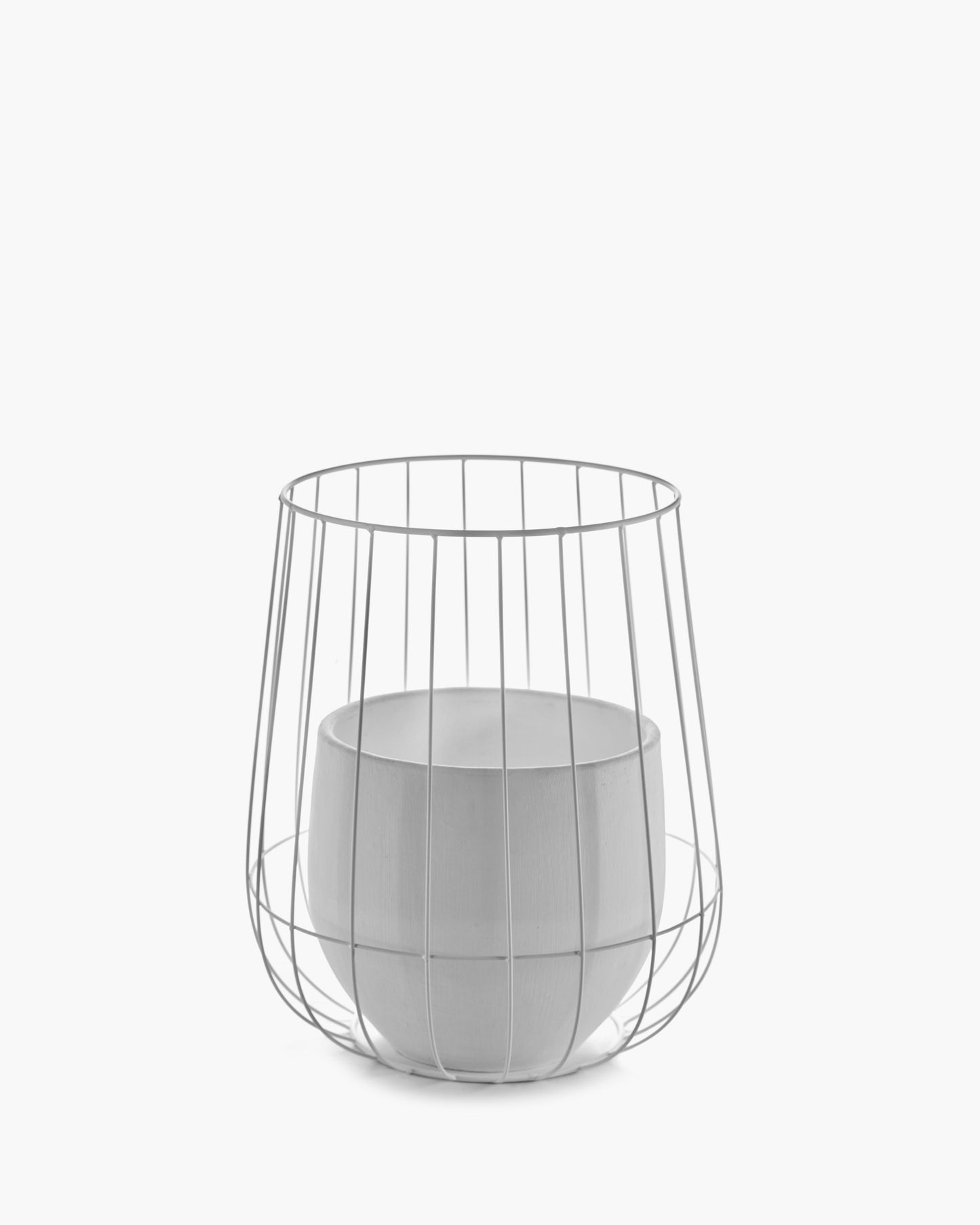 Pot in a cage white