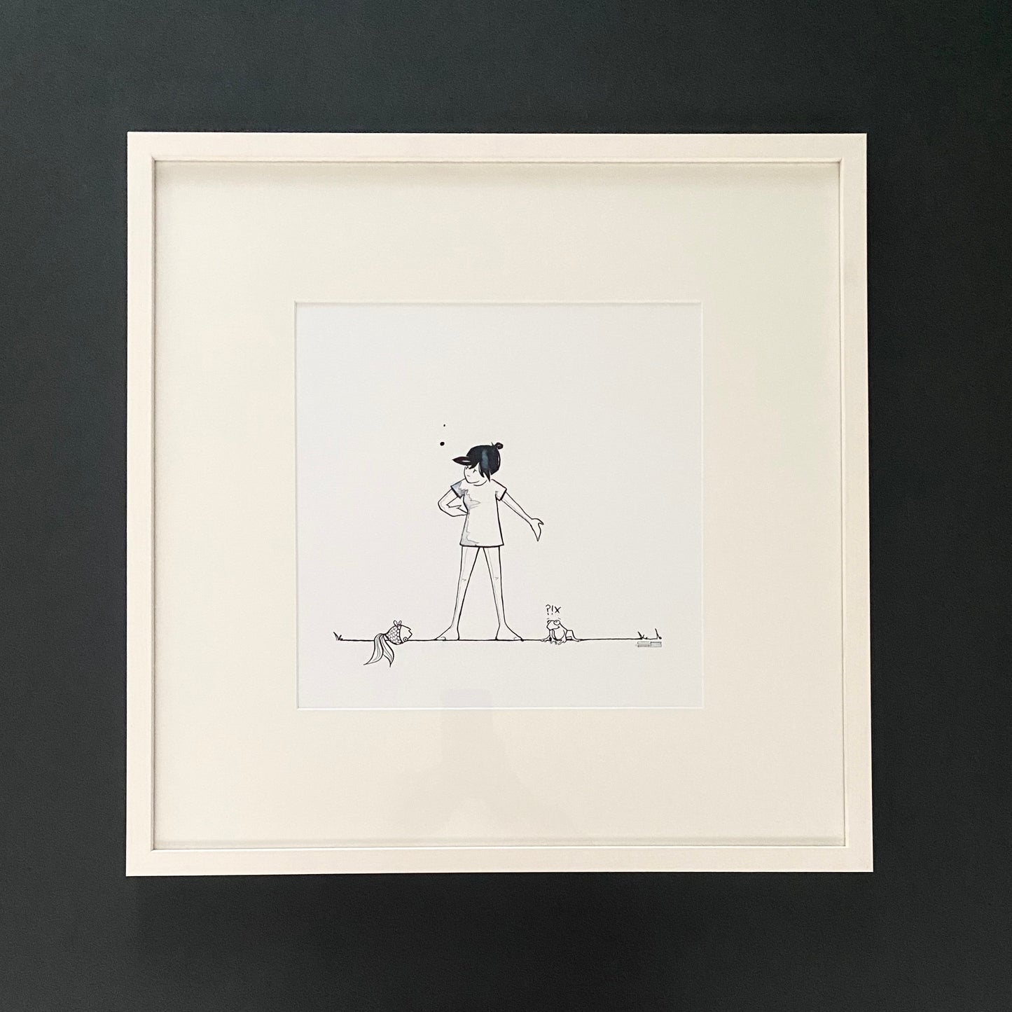 CAROLINE RUSS "NEGOTIATE LOSS #3" /ILLUSTRATION FRAMED