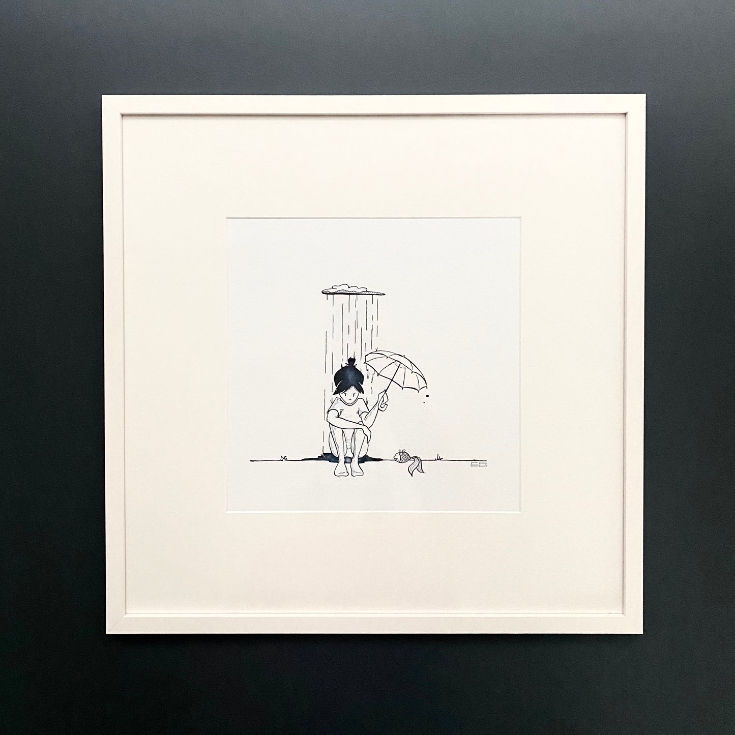 CAROLINE RUSS "LOSS No. 2 WUT" / ILLUSTRATION FRAMED